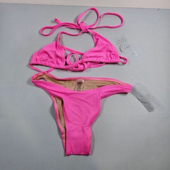 Gnash Swim Bikini Top Bottom Set Women Size 2 NWT Halter String Scoop Brief - Picture 3 of 12